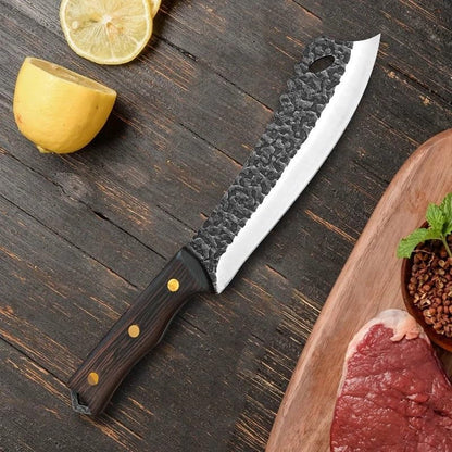 Meat Cleaver, 7 Inch Hand Forge Butcher Boning Knife Cleaver Meat Fruit Vegetables Kitchen Knives Wood Handle Chef Cleaver Meat Utility Butcher Knife4