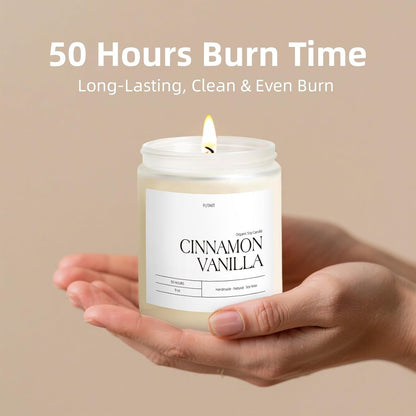 Cinnamon Vanilla Candles for Home Scented, 9Oz Non Toxic Soy Candle4