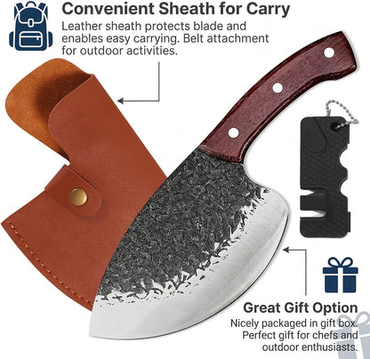 Serbian Meat Cleaver, a High Carbon Camp Knife for Beef & Bones8