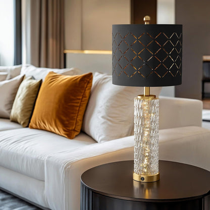 27.75" Gold Black Table Lamps Set of 2 with Nightlight for Bedside2
