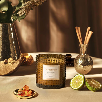 Sahara Amber Scented Candles for Home, Natural Soy Wax 55 Hrs3