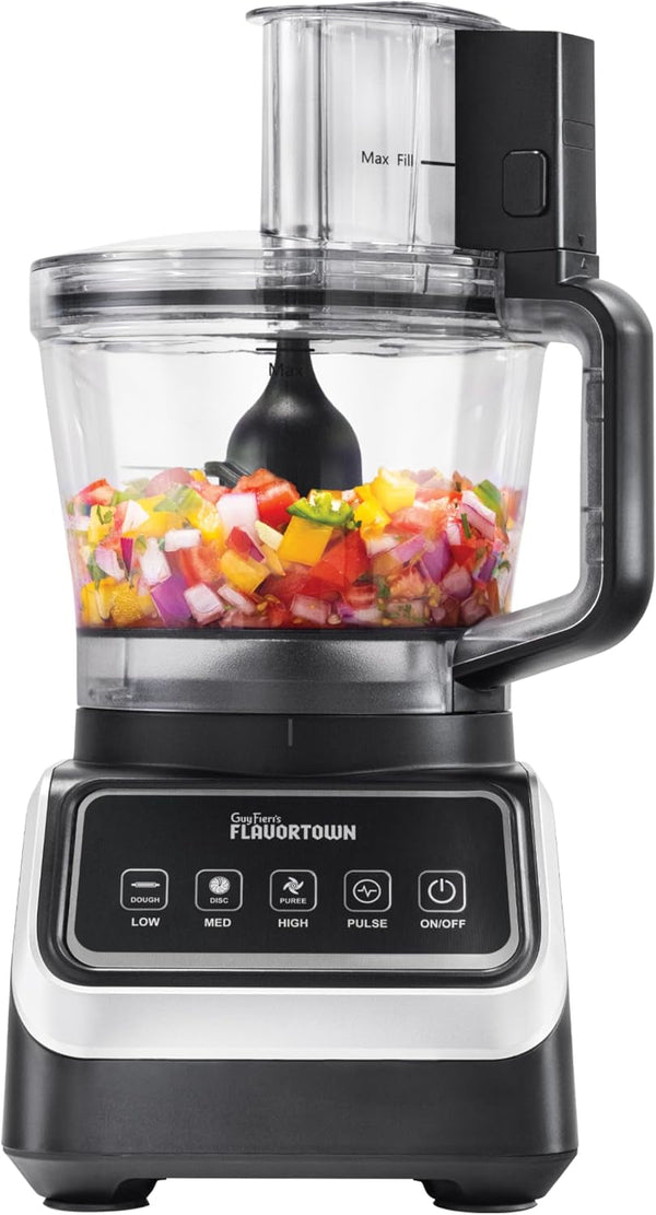 Food Processor 4-Speed Control with Easyfeed Chute, 750W Motor, 8-Cup Bowl, Vegetable Chopper, Mixer, Smoothie Maker, Dough Kneader, Baby Food & Meal Prep, Black | Easyfeed Chute with Chopping, Slicing, Shredding and Dough Mixing for Fast Meal Prep and Homemade Recipes1