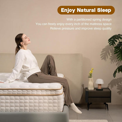 Full Size Mattress,12 Inch Hybrid Full Mattress in a Box with Memory Foam and Pocket Spring for Pressure Relief & Comfort Sleep & Zoned Support, Medium Firm,Certipur-Us7