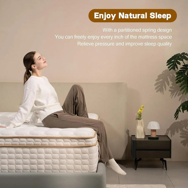 Full Size Mattress,12 Inch Hybrid Full Mattress in a Box with Memory Foam and Pocket Spring for Pressure Relief & Comfort Sleep & Zoned Support, Medium Firm,Certipur-Us7