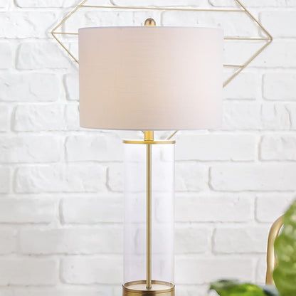 Collins Glass Table Lamp 29.25", Clear/Brass Gold6