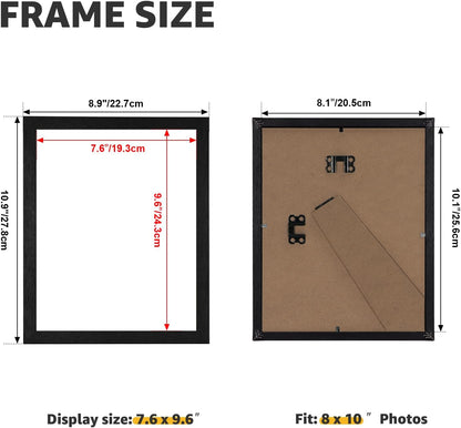 8X10 Picture Frames Set of 15, Black Wooden Photo Frame for Wall or Tabletop Display, Engineered Wood with Shatter-Resistant Plexiglass3