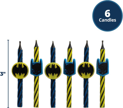 Batman™ Sprial Birthday Candles | Cake Decoration Toppers | 6 Count3