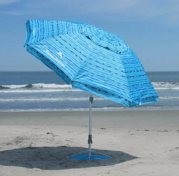 T0MMY BAHAMA 8 Ft Beach Umbrella with Wind Vent and Sand Anchor3