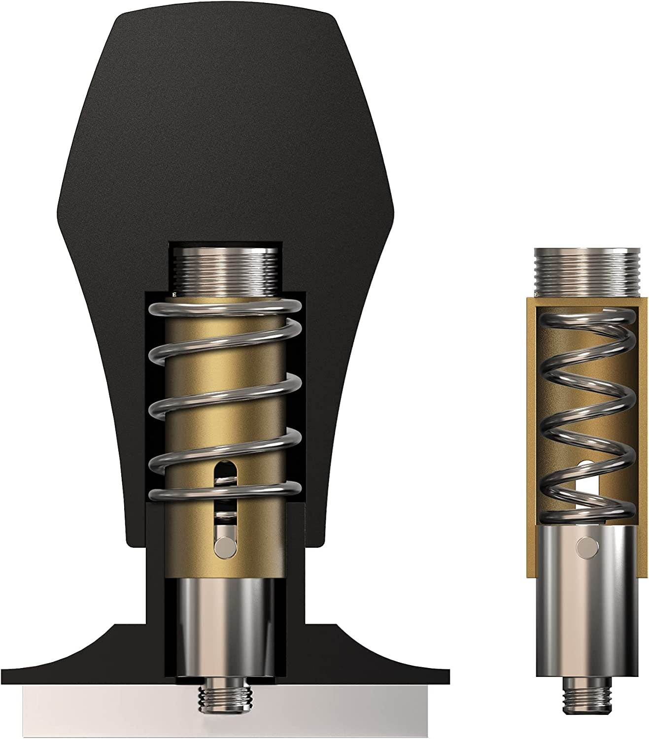 v4-coffee-tamper-53-3mm-spring-loaded-tamper-barista-espresso-tamper-with-15lb-25lb-30lbs-replacement-springs-anodized-aluminum-handle-and-stand-flat-base-black