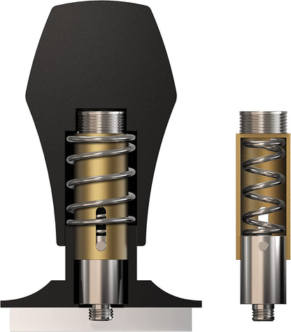 V4 Coffee Tamper 53.3Mm - Spring-Loaded Tamper - Barista Espresso Tamper with 15Lb / 25Lb / 30Lbs Replacement Springs - Anodized Aluminum Handle and Stand - Flat Base, Black7
