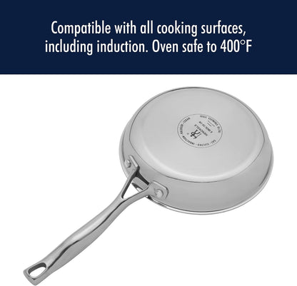 Henckels Clad H3 10-Pc Stainless Steel Cookware Set, Oven Safe up to 500°F | Dishwasher Safe, Tri-Ply Clad Construction. Induction Compatible Designed for All Cooktops.8