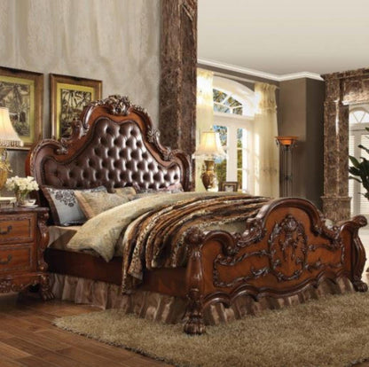 Dresden Eastern King Bed - 23137EK - PU & Cherry Oak1