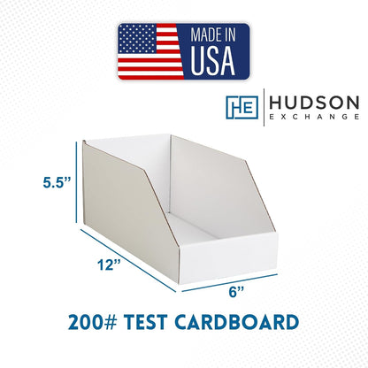 Hudson Exchange 6X12X5.5" (25 Pack) Corrugated Parts Bin Box for Storage & Organization, White2