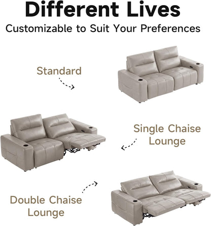 Power Reclining Loveseat Zero Gravity Genuine Leather Sofa with USB Port8