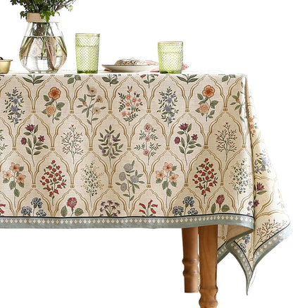 Designer Vintage Square Linen Tablecloth,55"X55"-Serenity B1