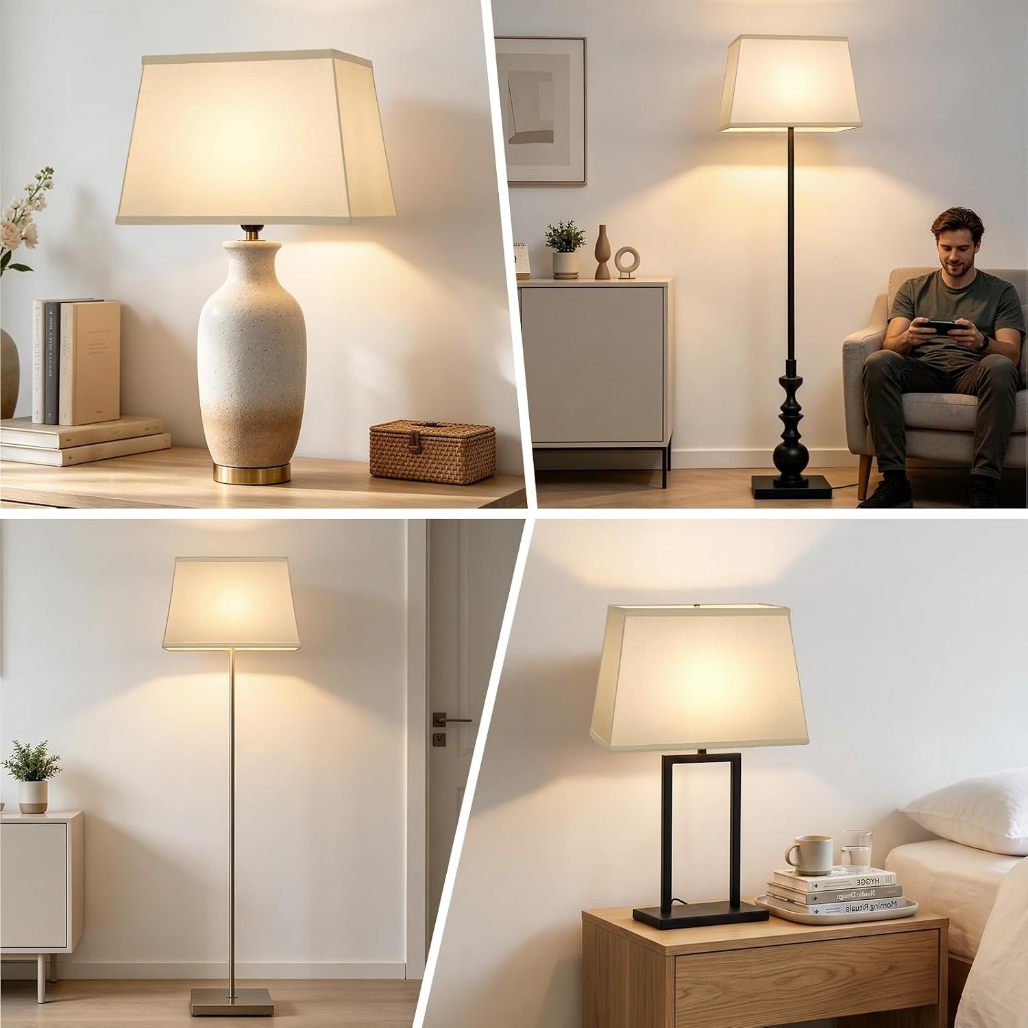 rectangle-lamp-shades-set-of-2-top-7x12-5-bottom-9x15-height-10-white-square-large-lampshades-for-table-lamps-floor-lamps-spider-harp-holders-included-natural-linen-replacement-easy-assembly