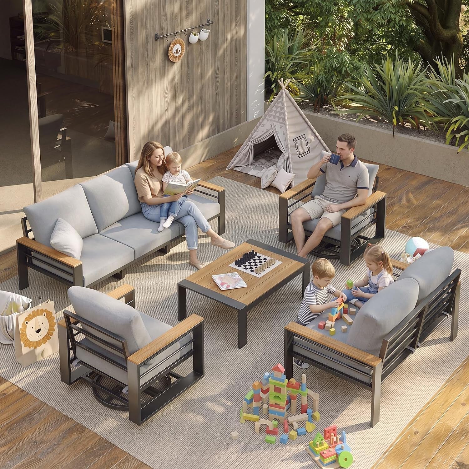 aluminum-patio-furniture-set-with-swivel-chairs-fire-pit-table