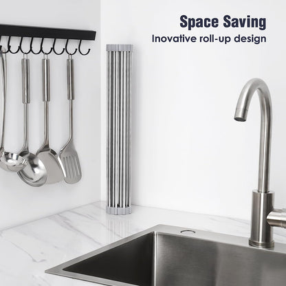 Roll up Dish Drying Rack over Sink, 304 Steel, 17.7X15.5, Grey4