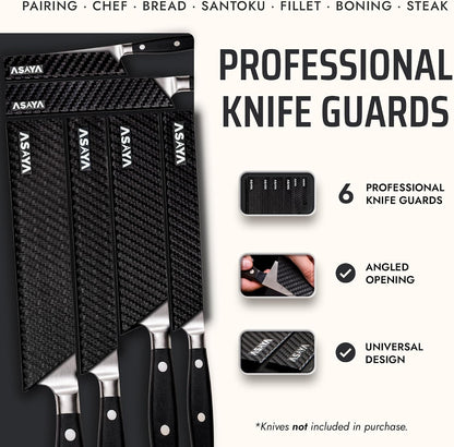 Professional Chef Knife Edge Guards – 6 Piece Knives Universal Covers - Extra Strength ABS Plastic and Food Safe Kitchen Knife Sheath Covers – Knives Not Included2