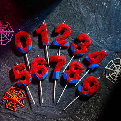 2.76 Inch Number Spider 3 Crystal Web Birthday Candles, Spider Number Candles, Cake Number Candles, Party Celebration5