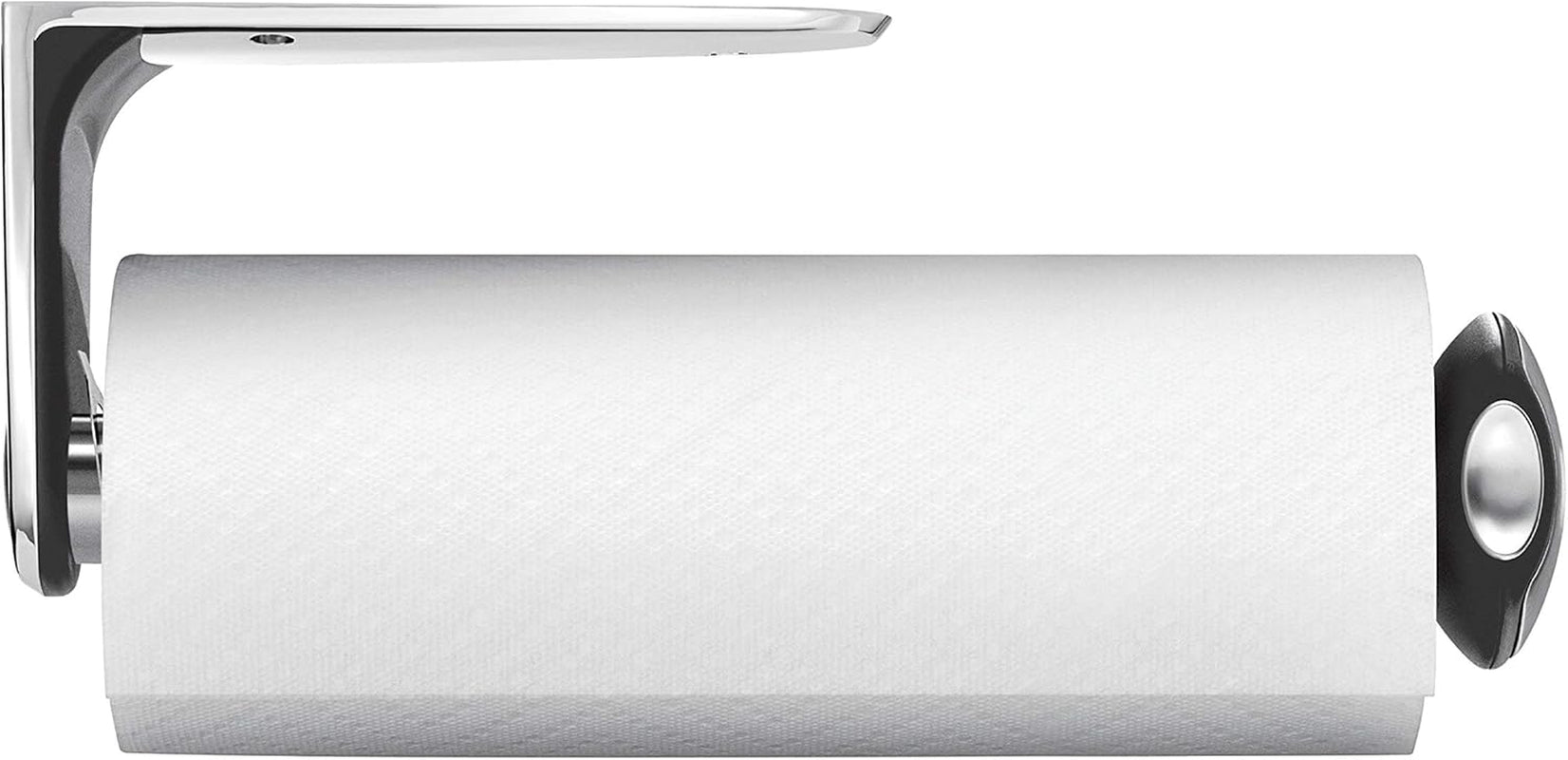 simplehuman-wall-mount-paper-towel-holder-under-cabinet-or-wall-mounted-rack-horizontal-or-vertical-install-one-handed-tear-with-tension-spring-quick-release-knob-brushed-stainless-steel