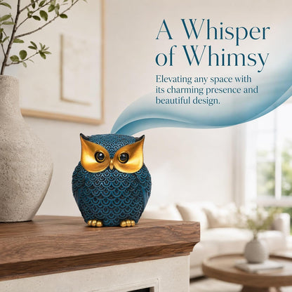 Owl Figurines Home Decor Accents Small Décor Items for Shelf Decorations for Living Room Office, Gifts for Owl Lover (Blue)7