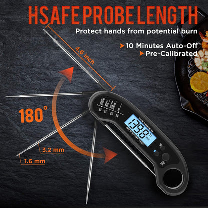 Meat Thermometer Digital, Instant Read Meat Thermometeri for Grill and Cooking, Waterproof Food Thermometer for Kitchen and Outside, BBQ, Turkey, Candy, Liquids, Beef3