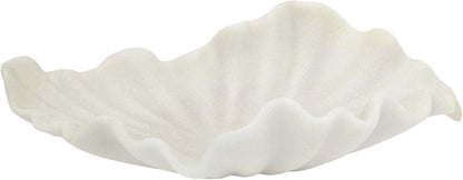 Off-White Large Decorative Bowl - 16” Fruit/Key/Purse Bowl for Home Decor - Coffee Table & Entryway Table Decor - Scalloped Ruffle Bowls - Unique Centerpiece Bowls(Big)9