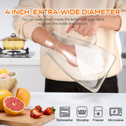 Glass Pitcher with Lid and Handle, Glass Water Pitchers, 1 Gallon | Thickened Borosilicate Glass Iced Tea Pitcher, Drip-Free Spout, Heat Resistant, Stovetop Dishwasher Safe Jug Jar6