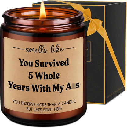5Th Wedding Anniversary, 5 Year Anniversary Candle Gifts for Him, Her1