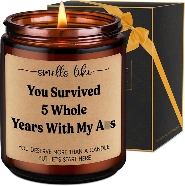 5Th Wedding Anniversary, 5 Year Anniversary Candle Gifts for Him, Her1