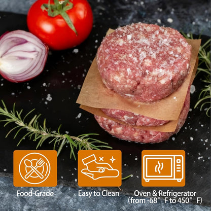 400PCS Patty Paper, 6X6 in Unbleached Parchment Paper Squares, Non-Stick Hamburger Patty Paper for Separating Burgers, Butter, Cookies, Freezing, Baking and Candy Wrapper3