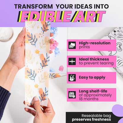 Frosting Sheets 8.5"X11" 24Ct White Edible Icing - Kosher8