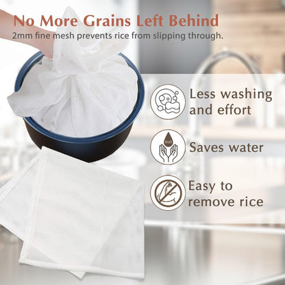 Japanese Rice Cooker Net Sushi Rice Net Mesh Polyester Napkin Reusable Made in Japan (L Size (40"X40")) White3