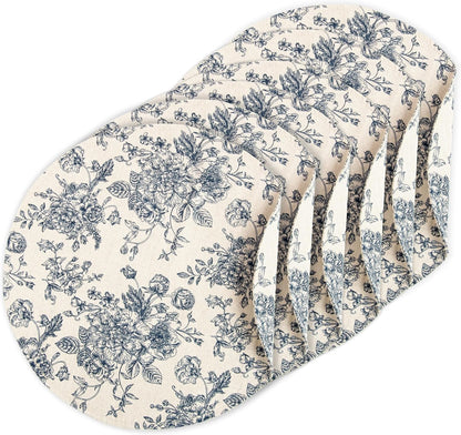 Quilted Vintage Flower round Placemats 15" Set of 67