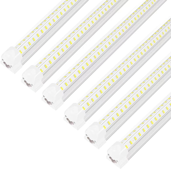 Led Shop Lights,Led Shop Lights 4FT 50W 6500K 7000LM Clear White,Shop Light 4FT 110V Linkable Integrated V-Shape for Shop Garage,Warehouse,Workbench and Workshop Commercial Bay Lighting(6-Pack)1