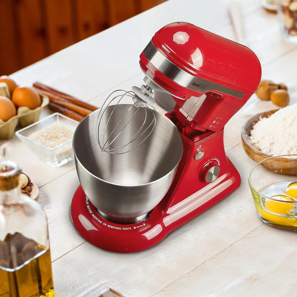 4.8QT 12-Speed Electric Stand Mixer for Home (Red) | Food Mixer with Stainless Steel Bowl, Whisk & Beater for Home Baking, Kitchen Mixer for Kneading Dough, Whipping Cream9