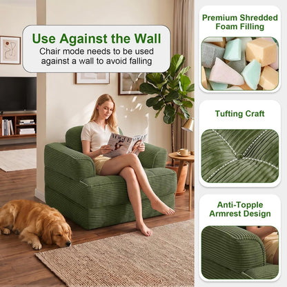 Folding Sofa Bed, 2-In-1 Convertible Sleeper Chair for Living Room4