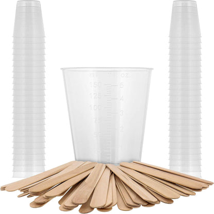 5 Oz (150 Ml) Liquid Measuring Cups, 50 Pack with 25 Sticks1