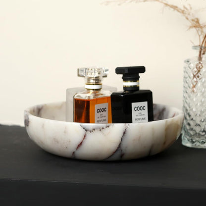 Marble Key Bowl for Home Decor, Decorative Bowl for Coffee Table, Marble Fruit Bowl for Table Centerpiece, Coins Candy Catchall Bowl for Entryway (Calacatta Viola, 7.8" X 1.9")5