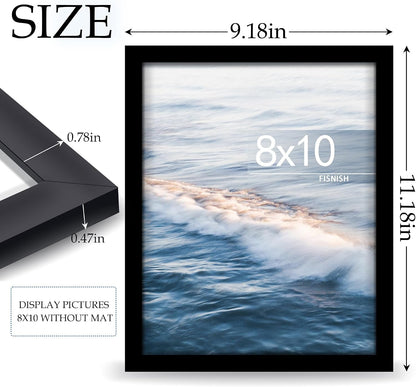 8X10 Picture Frame, for Tabletop Display and Wall Mounting, Black3