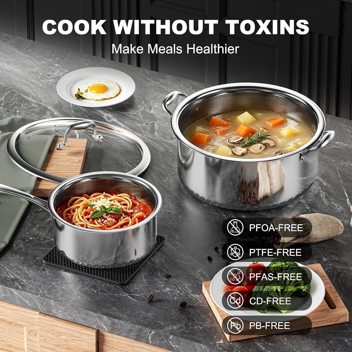 hybrid-nonstick-8-pc-stainless-steel-cookware-set-pots-and-pans-set-with-2-silicone-trivets-2-3-8-qt-pots-etched-surface-stay-cool-handles-dishwasher-oven-safe-compatible-with-all-cooktops