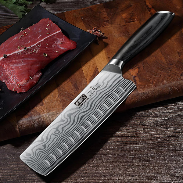 7 Inch Nakiri Knife, Japanese Vegetable Cleaver Knife for Chopping7