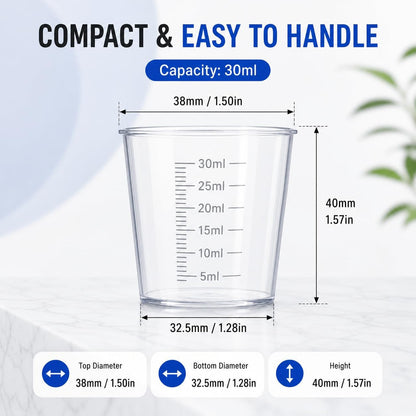 10Pcs 30Ml Plastic Liquid Measuring Cups Transparent Clear Plastic Graduated Kitchen Cooking Medicine Measure Tool2