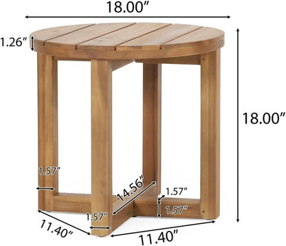 3-Piece Acacia Wood Patio Furniture Set, Outdoor Conversation Club Chair Set with Coffee Table, Patio Chat Set for Backyard Balcony, Teak+Beige6