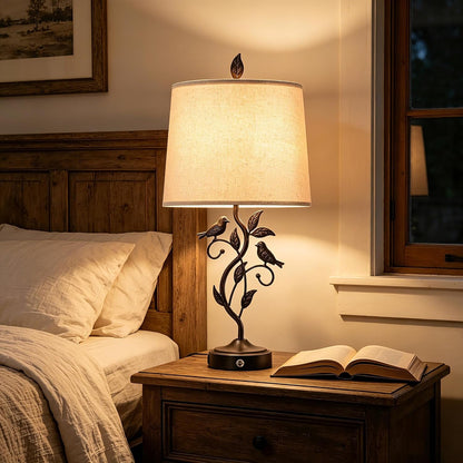 27" Set of 2 Touch Farmhouse Table Lamps for Living Room4