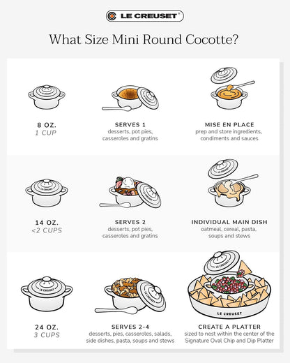 Le Creuset Stoneware Mini round Cocotte, 8 Oz., Sea Salt5