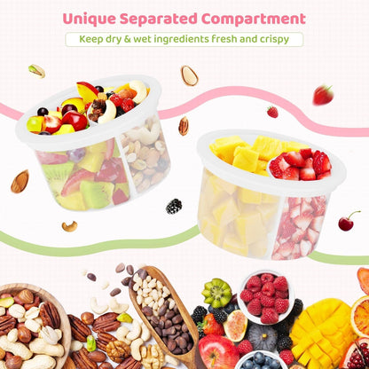 Overnight Oats Containers with Lids and Spoons - 4 Pack 16 Oz Glass Mason Jars with Separate Compartments Airtight Overnight Oat Jars Leakproof Yogurt Parfait Cup for Oatmeal Chia Pudding Cereal Salad7