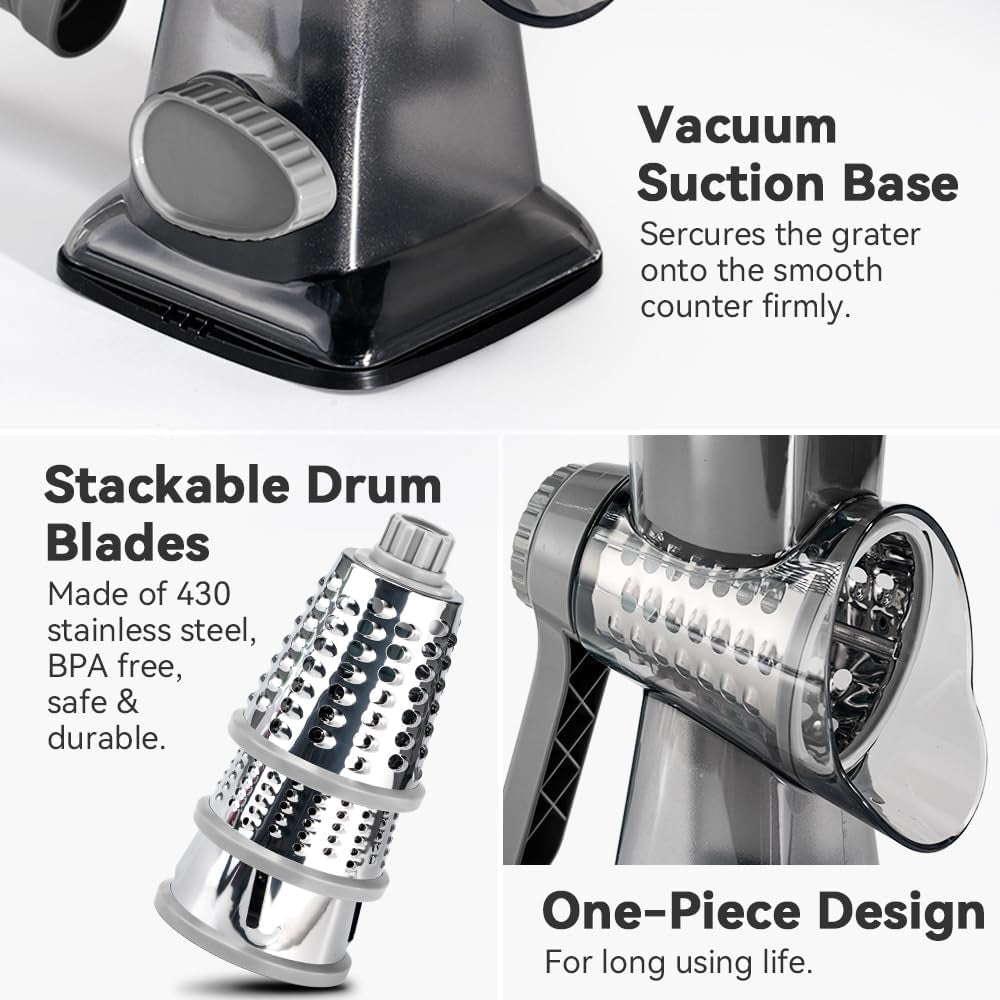 cheese-grater-hand-crank-rotary-vegetables-shredder-with-handle-3-in-1-graters-interchangeable-blades-non-slip-base-multifunctional-slicer