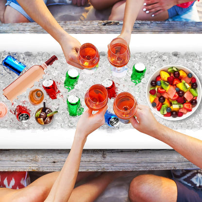 Inflatable Serving Bars Ice Buffet Salad Serving Trays Food Drink Holder Cooler Containers Indoor Outdoor BBQ Picnic Pool Party Supplies Luau Cooler W Drain Plug2
